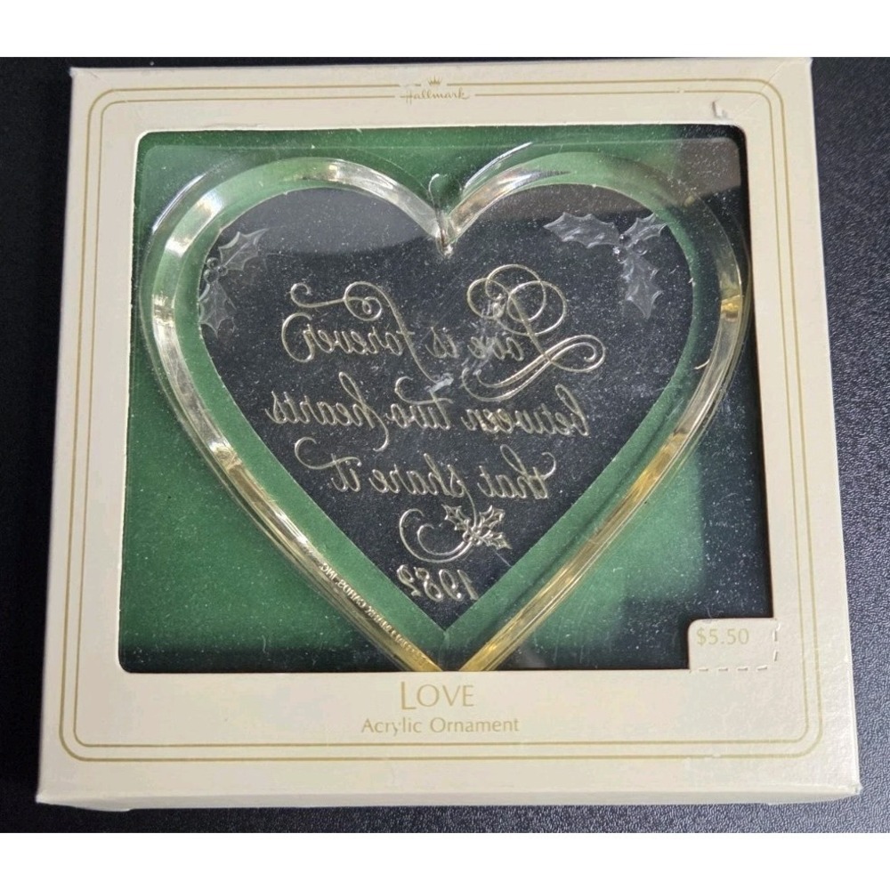 Vintage 1983 Hallmark Holiday Highlights Christmas Heart Love Ornament